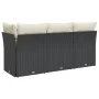 Dreisitziges Gartensofa mit PE-Rattan-Kissen in Schwarz. von , Outdoor-Sofas - Ref: Foro24-366014, Preis: 175,75 €, Rabatt: %