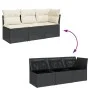 Dreisitziges Gartensofa mit PE-Rattan-Kissen in Schwarz. von , Outdoor-Sofas - Ref: Foro24-366014, Preis: 175,75 €, Rabatt: %