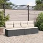 Sofá de jardín de 4 plazas con cojines en ratán sintético negro by , Outdoor sofas - Ref: Foro24-366000, Price: 200,61 €, Dis...