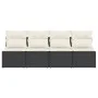 Sofá de jardín de 4 plazas con cojines en ratán sintético negro by , Outdoor sofas - Ref: Foro24-366000, Price: 200,61 €, Dis...