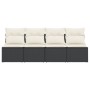 Sofá de jardín de 4 plazas con cojines en ratán sintético negro by , Outdoor sofas - Ref: Foro24-366000, Price: 191,18 €, Dis...