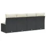 Sofá de jardín de 4 plazas con cojines en ratán sintético negro by , Outdoor sofas - Ref: Foro24-366000, Price: 200,61 €, Dis...