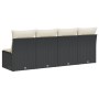 Sofá de jardín de 4 plazas con cojines en ratán sintético negro by , Outdoor sofas - Ref: Foro24-366000, Price: 191,18 €, Dis...
