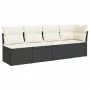 4-Sitzer-Gartensofa mit schwarzen Kissen aus synthetischem Rattan von , Outdoor-Sofas - Ref: Foro24-365999, Preis: 229,31 €, ...