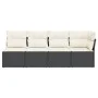 4-Sitzer-Gartensofa mit schwarzen Kissen aus synthetischem Rattan von , Outdoor-Sofas - Ref: Foro24-365999, Preis: 229,31 €, ...