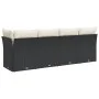 4-Sitzer-Gartensofa mit schwarzen Kissen aus synthetischem Rattan von , Outdoor-Sofas - Ref: Foro24-365999, Preis: 229,31 €, ...