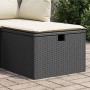 Taburete de jardín de ratán sintético negro y cojín 55x55x37cm de , Otomanas de exterior - Ref: Foro24-366002, Precio: 54,93 €