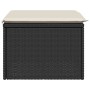 Gartenhocker aus schwarzem Kunststoff-Rattan und Kissen 55x55x37cm von , Hocker für den Außenbereich - Ref: Foro24-366002, Pr...