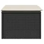 Gartenhocker aus schwarzem Kunststoff-Rattan und Kissen 55x55x37cm von , Hocker für den Außenbereich - Ref: Foro24-366002, Pr...