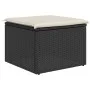 Gartenhocker aus schwarzem Kunststoff-Rattan und Kissen 55x55x37cm von , Hocker für den Außenbereich - Ref: Foro24-366002, Pr...