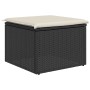 Taburete de jardín de ratán sintético negro y cojín 55x55x37cm by , Outdoor ottomans - Ref: Foro24-366002, Price: 54,93 €, Di...