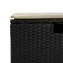 Gartenhocker aus schwarzem Kunststoff-Rattan und Kissen 55x55x37cm von , Hocker für den Außenbereich - Ref: Foro24-366002, Pr...