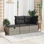 Gartenhocker mit grauem Kunststoff-Rattankissen 55x55x37cm. von , Hocker für den Außenbereich - Ref: Foro24-366118, Preis: 57...