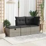 Taburete de jardín con cojín ratán sintético gris 55x55x37cm by , Outdoor ottomans - Ref: Foro24-366118, Price: 56,71 €, Disc...