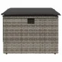 Taburete de jardín con cojín ratán sintético gris 55x55x37cm by , Outdoor ottomans - Ref: Foro24-366118, Price: 56,71 €, Disc...