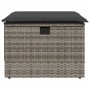 Taburete de jardín con cojín ratán sintético gris 55x55x37cm by , Outdoor ottomans - Ref: Foro24-366118, Price: 57,10 €, Disc...