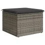 Taburete de jardín con cojín ratán sintético gris 55x55x37cm by , Outdoor ottomans - Ref: Foro24-366118, Price: 56,71 €, Disc...