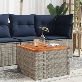 Gartentisch aus Akazienholz und grauem PE-Rattan 55x55x37 cm von , Gartentische - Ref: Foro24-366126, Preis: 49,16 €, Rabatt: %