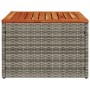 Mesa de jardín de madera de acacia y ratán PE gris 55x55x37 cm by , Garden tables - Ref: Foro24-366126, Price: 46,50 €, Disco...