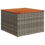 Mesa de jardín de madera de acacia y ratán PE gris 55x55x37 cm by , Garden tables - Ref: Foro24-366126, Price: 46,50 €, Disco...