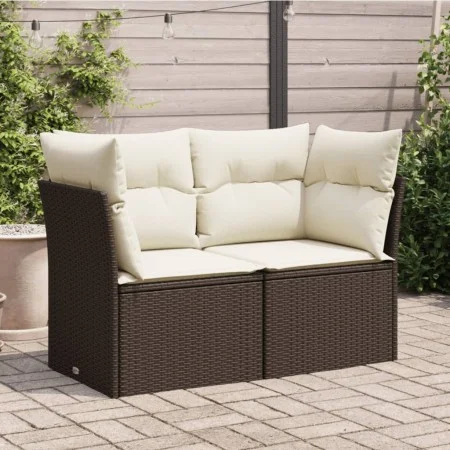 Sofá de jardín con cojines 2 plazas ratán sintético marrón by , Outdoor sofas - Ref: Foro24-366201, Price: 156,01 €, Discount: %