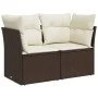 Sofá de jardín con cojines 2 plazas ratán sintético marrón by , Outdoor sofas - Ref: Foro24-366201, Price: 156,01 €, Discount: %