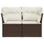 Sofá de jardín con cojines 2 plazas ratán sintético marrón by , Outdoor sofas - Ref: Foro24-366201, Price: 156,01 €, Discount: %