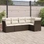 5-teiliges Garten-Essset und braune Kissen aus synthetischem Rattan von , Gartensets - Ref: Foro24-3217603, Preis: 354,38 €, ...