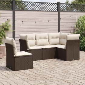 5-piece garden dining set and brown synthetic rattan cushions by , Garden sets - Ref: Foro24-3217643, Price: 331,21 €, Discou...