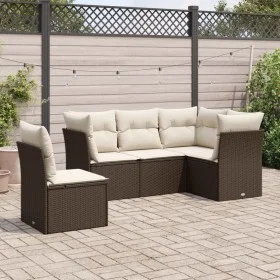 5-piece garden dining set and brown synthetic rattan cushions by , Garden sets - Ref: Foro24-3217643, Price: 354,15 €, Discou...