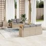 Garden sofa set with cushions 6 pieces beige synthetic rattan by , Garden sets - Ref: Foro24-3224008, Price: 391,54 €, Discou...