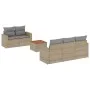 Garden sofa set with cushions 6 pieces beige synthetic rattan by , Garden sets - Ref: Foro24-3224008, Price: 391,54 €, Discou...