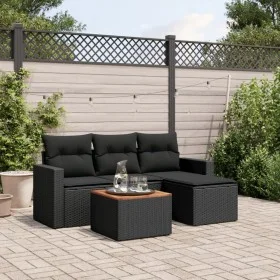 5-teiliges Gartenmöbel-Set und schwarze synthetische Rattankissen von , Gartensets - Ref: Foro24-3224088, Preis: 291,30 €, Ra...