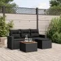 Set de muebles de jardín 5 pzas y cojines ratán sintético negro de , Conjuntos de jardín - Ref: Foro24-3224088, Precio: 290,8...