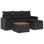 Set de muebles de jardín 5 pzas y cojines ratán sintético negro de , Conjuntos de jardín - Ref: Foro24-3224088, Precio: 290,8...