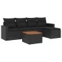 6-piece garden sofa set and black synthetic rattan cushions by , Garden sets - Ref: Foro24-3224095, Price: 344,66 €, Discount: %