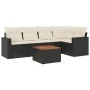 6-piece garden sofa set and black synthetic rattan cushions by , Garden sets - Ref: Foro24-3224110, Price: 357,85 €, Discount: %