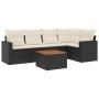 6-teiliges Gartensofa-Set und schwarze synthetische Rattankissen von , Gartensets - Ref: Foro24-3224110, Preis: 354,93 €, Rab...