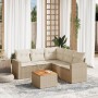 Garden sofa set with cushions 6 pieces beige synthetic rattan by , Garden sets - Ref: Foro24-3224119, Price: 393,53 €, Discou...