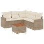 Garden sofa set with cushions 6 pieces beige synthetic rattan by , Garden sets - Ref: Foro24-3224119, Price: 393,53 €, Discou...