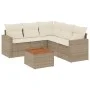 Garden sofa set with cushions 6 pieces beige synthetic rattan by , Garden sets - Ref: Foro24-3224119, Price: 423,02 €, Discou...