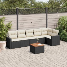 7-piece garden dining set and black synthetic rattan cushions by , Garden sets - Ref: Foro24-3224131, Price: 388,40 €, Discou...