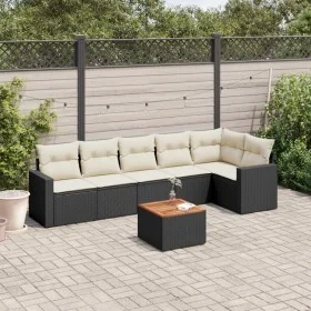 7-piece garden dining set and black synthetic rattan cushions by , Garden sets - Ref: Foro24-3224131, Price: 408,97 €, Discou...