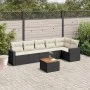 Set de comedor de jardín 7 pzas y cojines ratán sintético negro de , Conjuntos de jardín - Ref: Foro24-3224131, Precio: 410,1...