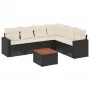 Set de comedor de jardín 7 pzas y cojines ratán sintético negro de , Conjuntos de jardín - Ref: Foro24-3224138, Precio: 410,1...