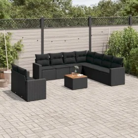 Garden sofa set 10 pieces with black synthetic rattan cushions by , Garden sets - Ref: Foro24-3224186, Price: 653,97 €, Disco...
