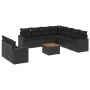 Garden sofa set 10 pieces with black synthetic rattan cushions by , Garden sets - Ref: Foro24-3224186, Price: 653,36 €, Disco...