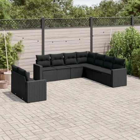 8-piece garden sofa set and black synthetic rattan cushions by , Garden sets - Ref: Foro24-3219135, Price: 620,78 €, Discount: %
