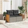 Garden sofa with cushions 2 seater gray synthetic rattan by , Outdoor sofas - Ref: Foro24-366146, Price: 173,05 €, Discount: %