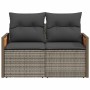 Garden sofa with cushions 2 seater gray synthetic rattan by , Outdoor sofas - Ref: Foro24-366146, Price: 160,51 €, Discount: %